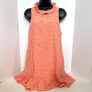 Mustard Seed Coral Textured Mini Dress small